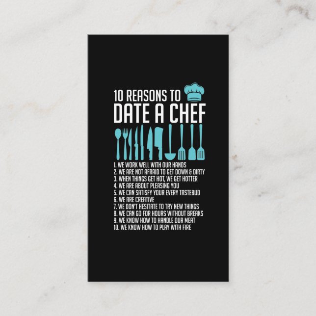 Funny Kitchen Chef Dating Humor Single Cook Business Card (Front)