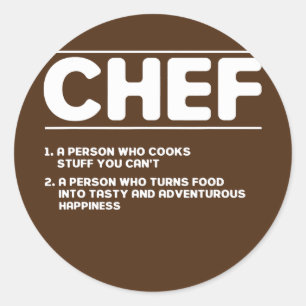 Funny Kitchen Chef Definition  Classic Round Sticker