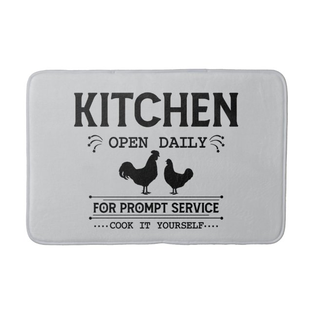 Funny kitchen chicken lovers bath mat (Front)