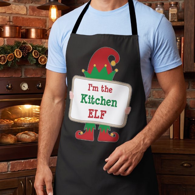 Funny Kitchen Elf Christmas Holiday Apron (Creator Uploaded)
