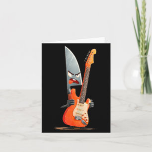 Funny Kitchen Knife with Electric Guitar Costume Card