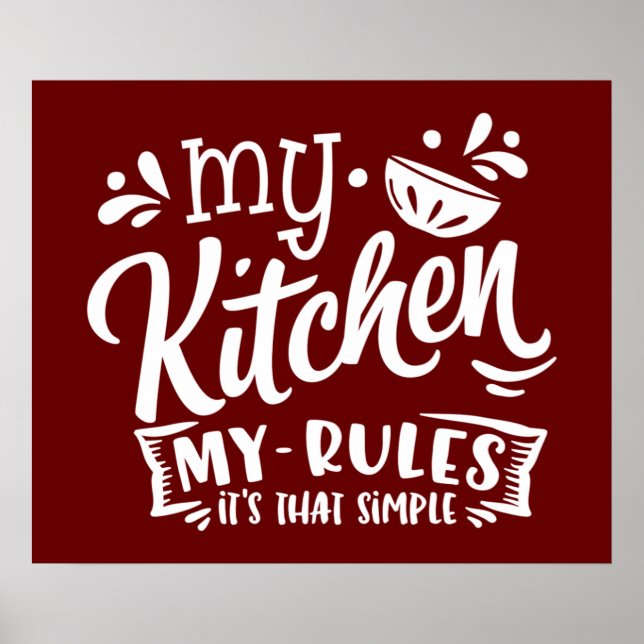 funny kitchen rules poster (Front)