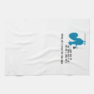 Funny kitchen towel with squirrel and drink