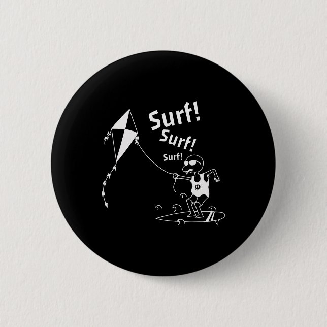 Funny Kite Surfing In The Wind  6 Cm Round Badge (Front)