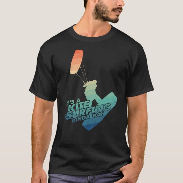 Funny Kitesurfing Quote Vintage Colours Look T-Shirt (Front)