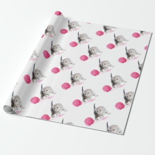 Funny kitten adorable Low Poly nice Wrapping Paper