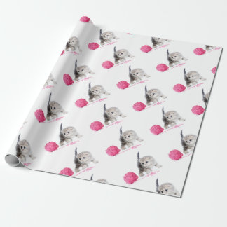 Funny kitten adorable Low Poly nice Wrapping Paper