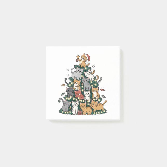 Funny Kitten Christmas Tree Cat Pet Animal Lover  Post-it Notes (Front)