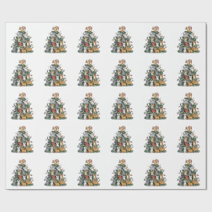 Funny Kitten Christmas Tree Cat Pet Animal Lover Wrapping Paper
