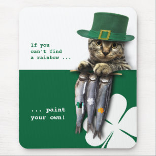 Funny Kitten St. Patrick's Day Gift  Mouse Pad