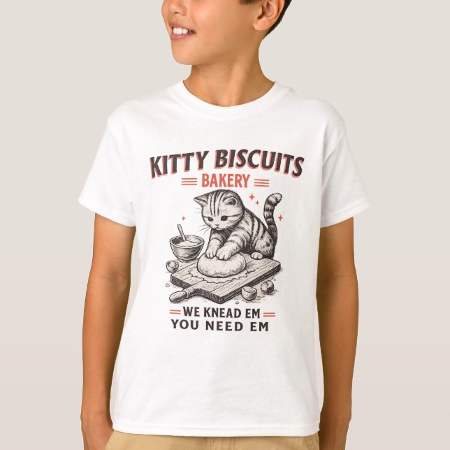 Funny Kitty Biscuits Bakery T-Shirt (Front)