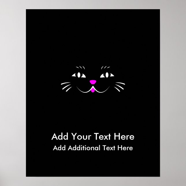 Funny Kitty Cat Face Poster (Front)