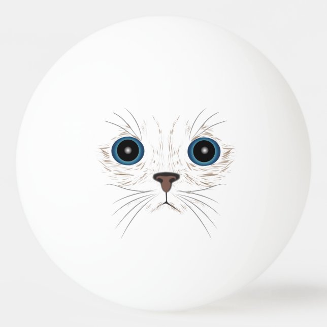 Funny kitty face ping pong ball (Back)