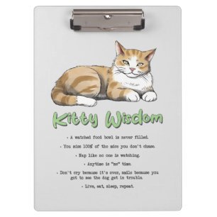 Funny Kitty Wisdom Clipboard