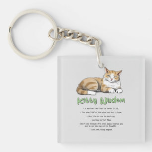 Funny Kitty Wisdom Key Ring
