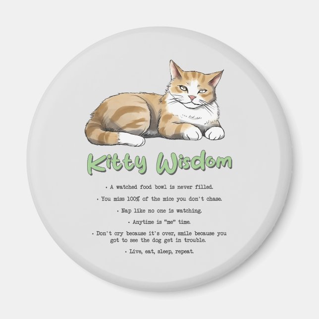 Funny Kitty Wisdom Magnet (Front)