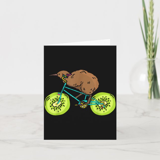 Funny Kiwi Biker Cycling Gift New Zealand  Card (Front)