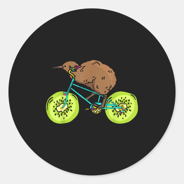Funny Kiwi Biker Cycling Gift New Zealand  Classic Round Sticker (Front)