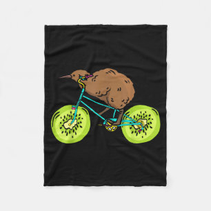 Funny Kiwi Biker Cycling Gift New Zealand Fleece Blanket