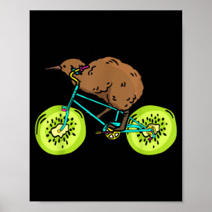 Funny Kiwi Biker Cycling Gift New Zealand  Poster