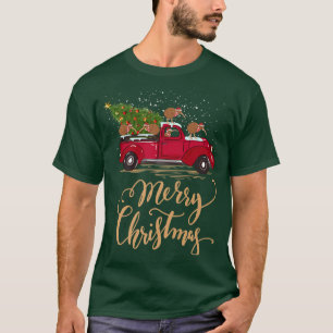 Funny Kiwi Bird Driving Christmas Tree Truck Kiwi T-Shirt