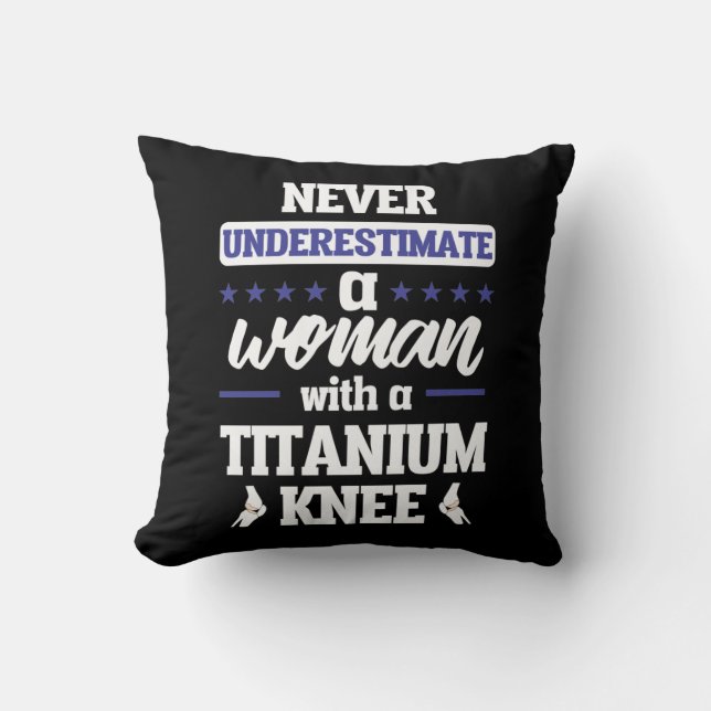 Funny Knee Replacement Woman Surgery Recovery Gift Cushion (Front)