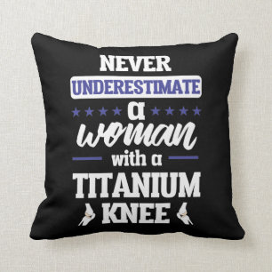 Funny Knee Replacement Woman Surgery Recovery Gift Cushion