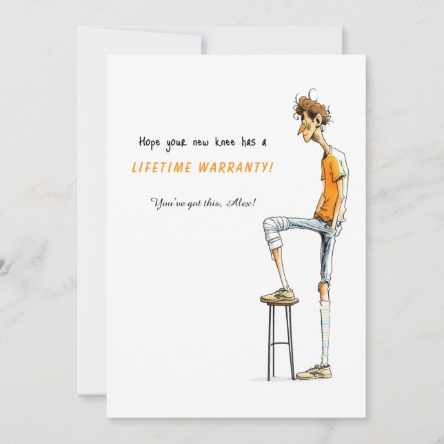 Funny Knee Surgery Get Well Card – Rock This Joint (Front)