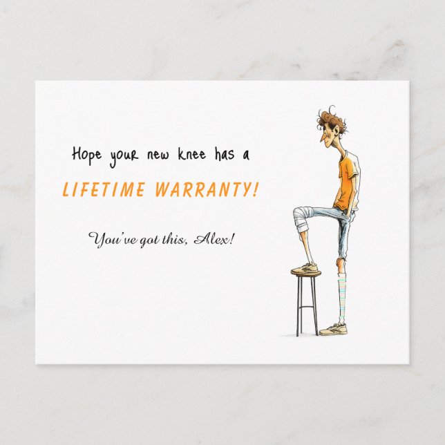 Funny Knee Surgery Get Well Card – Rock This Joint (Front)
