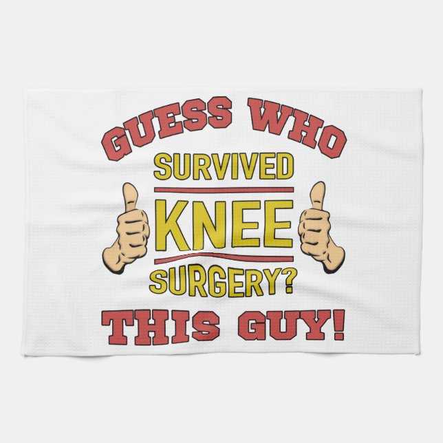 Funny Knee Surgery Tea Towel (Horizontal)