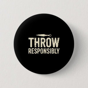 Funny Knife Throwing  6 Cm Round Badge