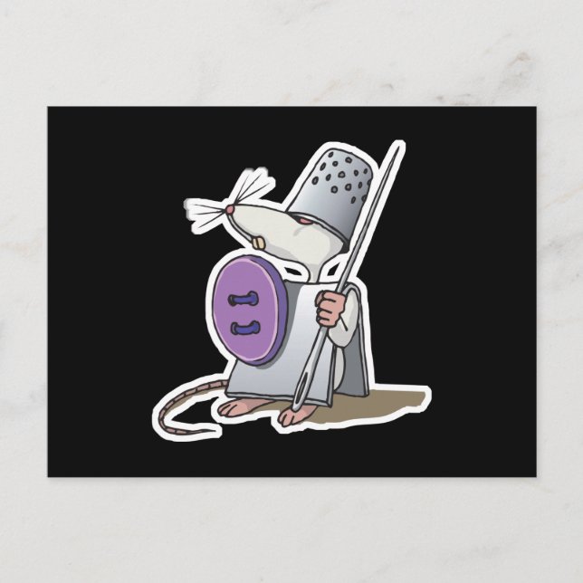 funny knight warrior mouse postcard (Front)