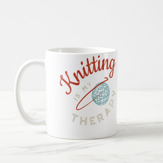 Funny Knitter Design Love To Knit Knitting Coffee Mug (Left)