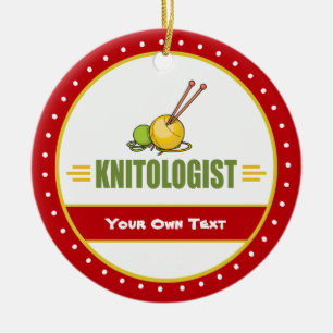 Funny Knitting Ceramic Ornament