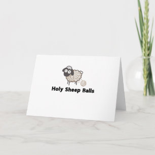 Funny Knitting Crochet Craft Holy Sheep Balls Holiday Card