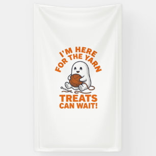 Funny Knitting Ghost Vintage Engraving Design_1 Banner