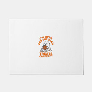 Funny Knitting Ghost Vintage Engraving Design_1 Doormat