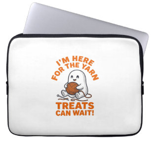 Funny Knitting Ghost Vintage Engraving Design_1 Laptop Sleeve