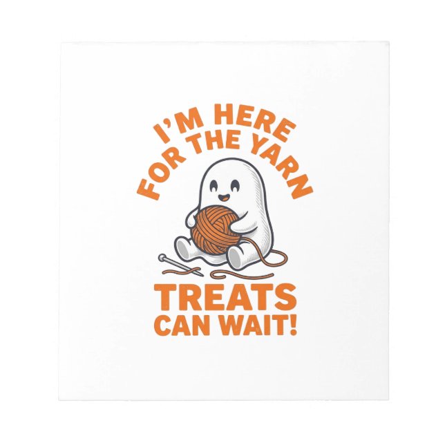 Funny Knitting Ghost Vintage Engraving Design_1 Notepad (Front)