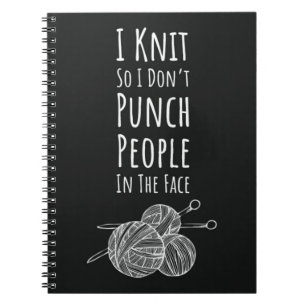 Funny Knitting Gifts Minimalist Knitter Humour  Notebook