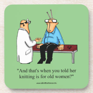 Funny Knitting Humour Coaster Set Gift
