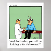 Funny Knitting Humour Poster Gifft