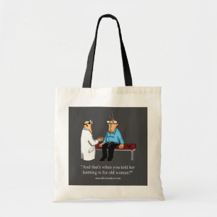 Funny Knitting Humour Tote Bag