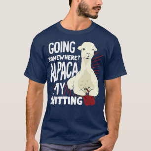 Funny Knitting Lover Alpaca Knitter Gift T-Shirt