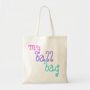 funny knitting 'my ball bag' for balls of wool tote bag