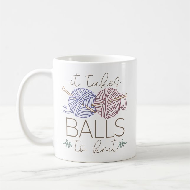 Funny Knitting Slogan  Coffee Mug (Left)