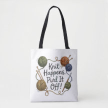 Funny Knitting Tote & Project Bag