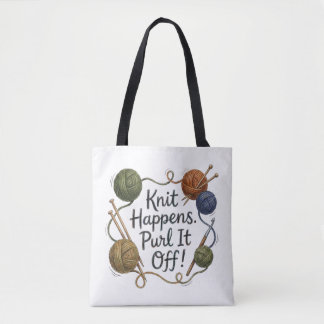 Funny Knitting Tote & Project Bag