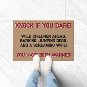 Funny Knock If You Dare Doormat