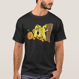 Funny Knock Knock 3 Bananas And Orange Cool Fruit T-Shirt